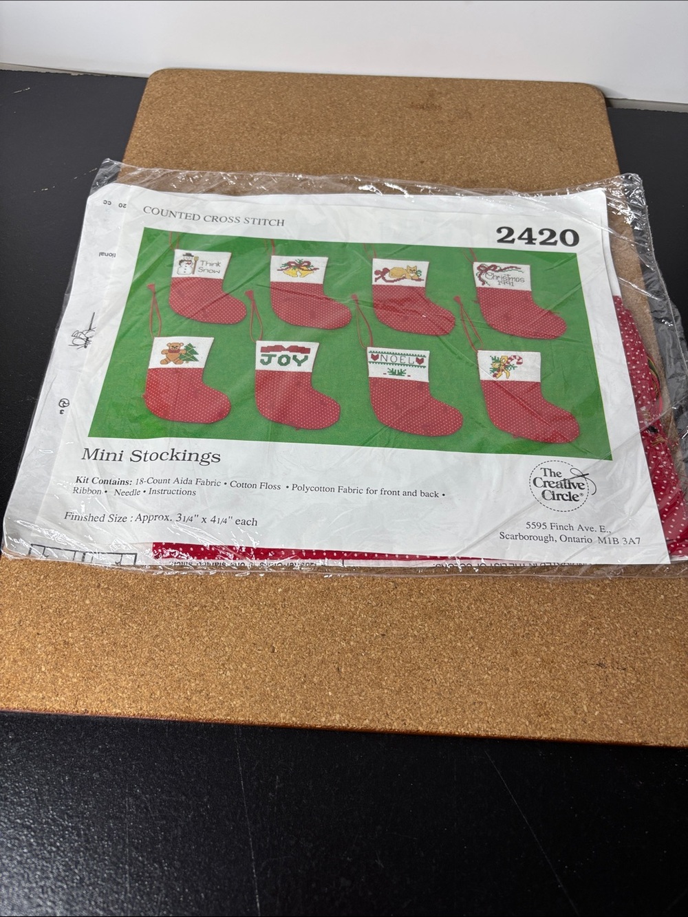 Counted Cross Stitch Mini Stockings Kit 2420 - Red Stockings